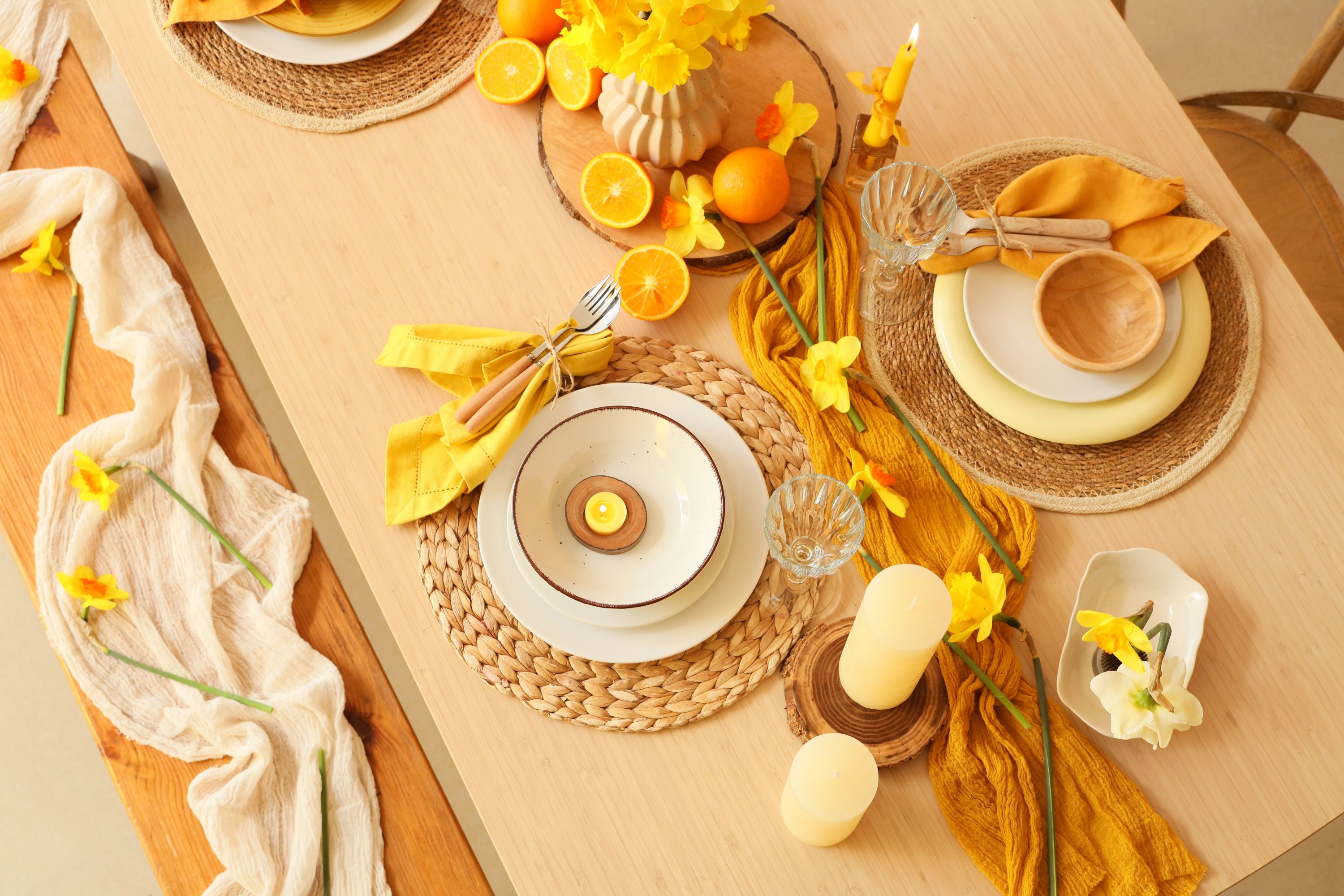 Table Setting Yellow Shutterstock 2615829943